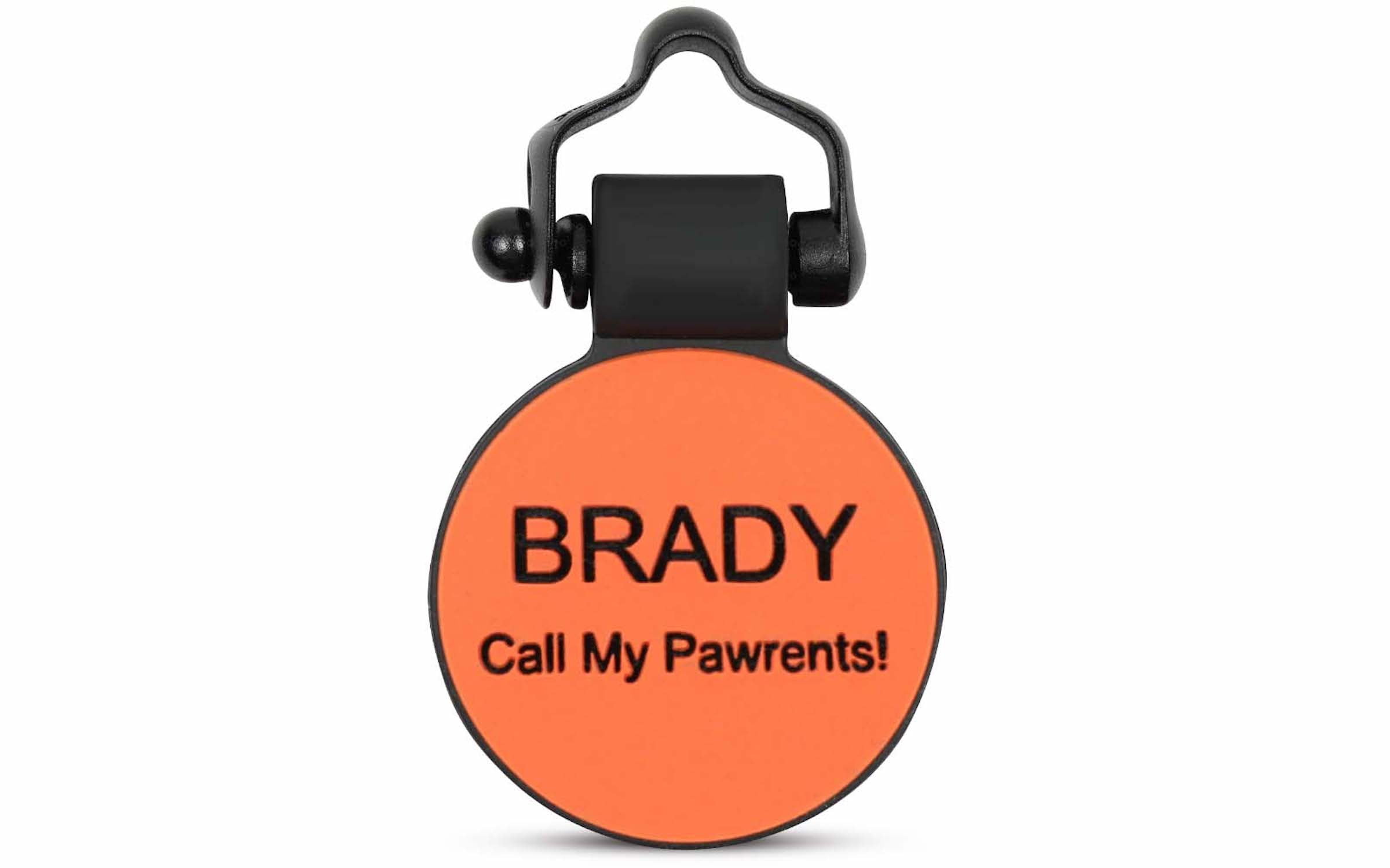 SiliDog 100% Silicone Pet Tags Orange Circle