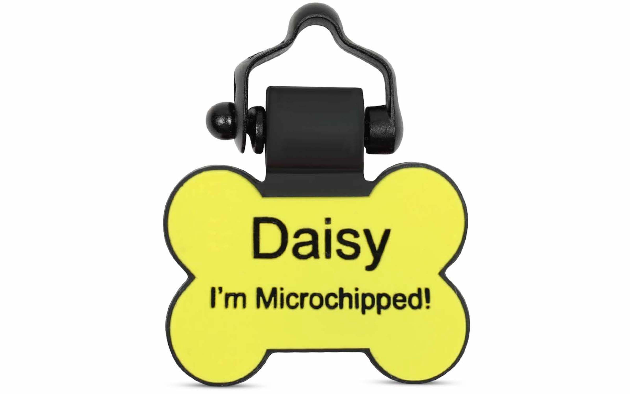 SiliDog 100% Silicone Pet Tags Yellow Bone