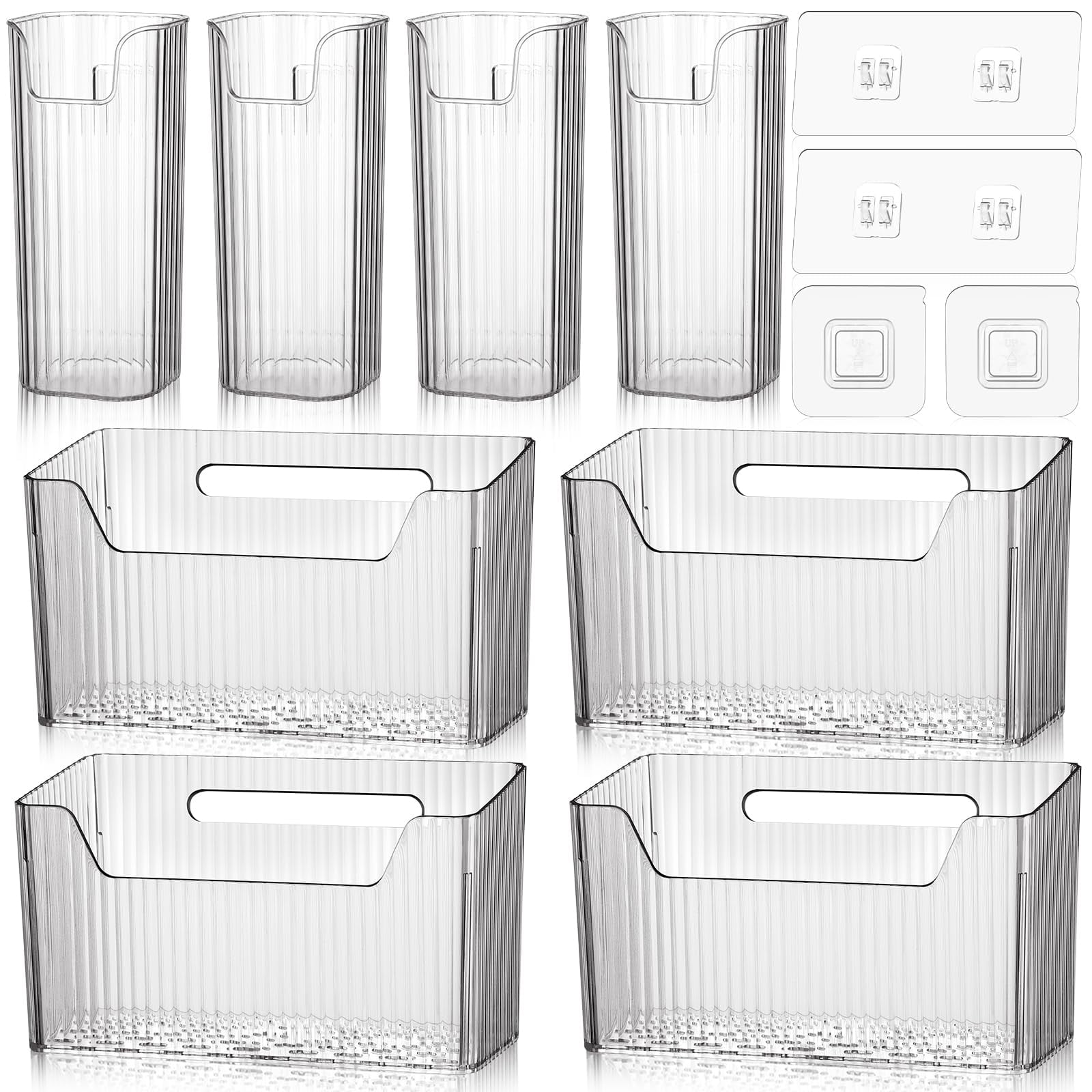 VEVOR Plastic Storage Bins 12 Pack (11 X 5 X 5-Inch), Hanging Stackable Storage Organizer Bins, Heavy Duty Stacking Containers For Closet, Garage, Office, Home, Pantry Or Small Parts Organization - View #8