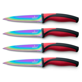 Ceramic knife, Cerahome Ceramic kitchen Knife Set with Sheath Super Sharp  Kitchen Knives 5inch Fruit Knife(Red)