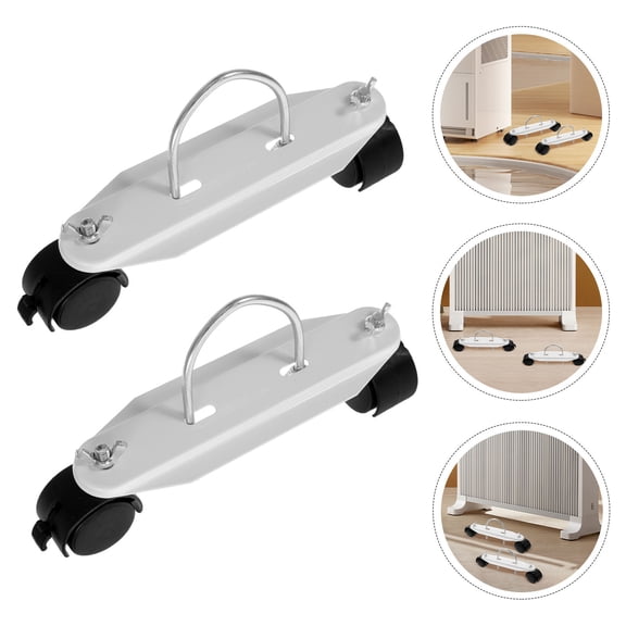 QIFULL 1Pair Sturdy Black Radiator Caster Wheels for Electric Heater Support Portable Mobile Frame