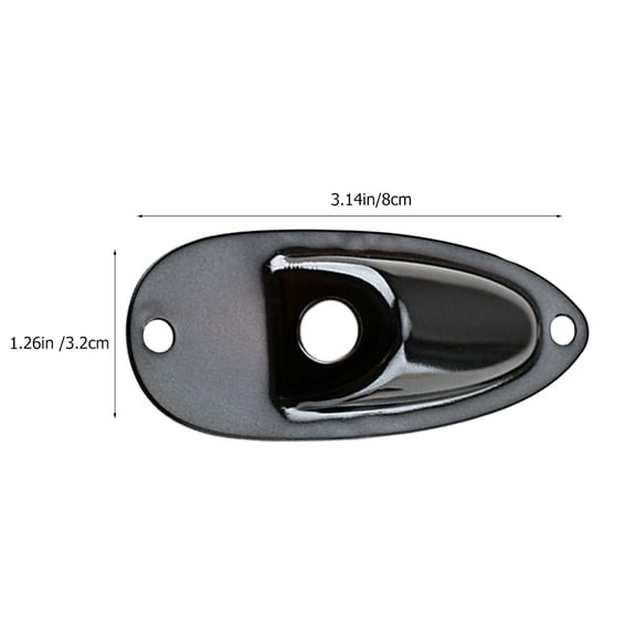 QIFULL Universal Guitar Input Jack Guitar Jack Plate Black Metal Guitarists Music Practice 1 Set