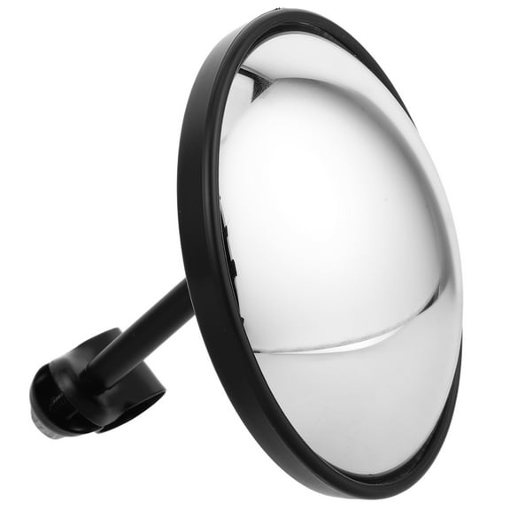 QIFULL Universal Black Round Car Mirror with Adjustable Convex Glass