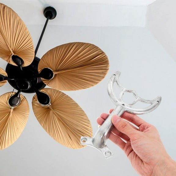 QIFULL Metal Replacement Fan Arm Plated Silver Ceiling Fan Support for Home and Hotel Use