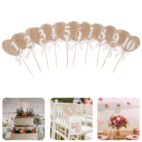 QIFULL Vintage Table Numbers Assorted Color Jute 1 Set