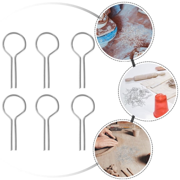 QIFULL 100Pcs Ceramic Hanging Burning Pin Heat Resistant Metal Kiln Tool for Home Pottery Use