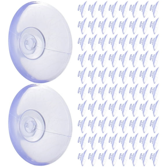 QIFULL 100Pcs Transparent Small Suction Cup Hooks Reusable Plastic Suction Pads for Glass Table Tops and Windows