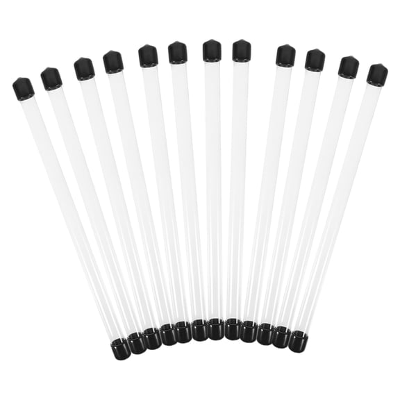 QIFULL 12Pcs Portable Clear Acrylic Incense Storage Tube with Lid Lightweight Compact Holder