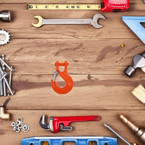 QIFULL Orange Heavy Duty Winch Cable Hook Stopper Kit for Trailer with Steel Safety Latch