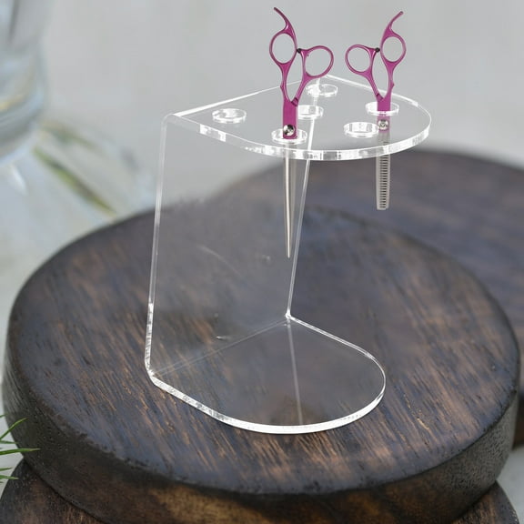 QIFULL Salon Shears Holder Acrylic Display Rack for Hair Cutting Tools Home Use