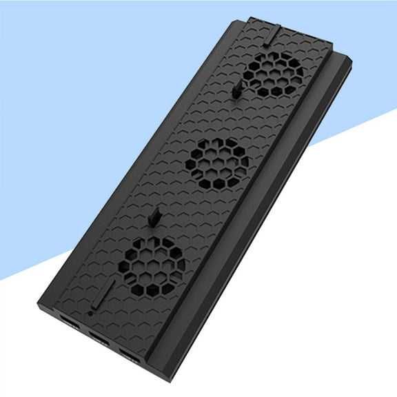 QIFULL Black Cooling Fan for One Game Console with Triple Fans and USB Charging Ports