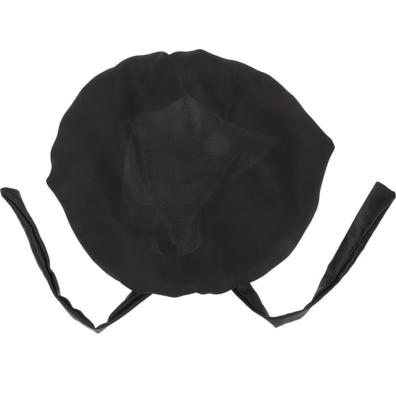 QIFULL Black Hair Bonnet for Sleeping and Shower Use with Smooth Fabric Suitable for All Hair Types