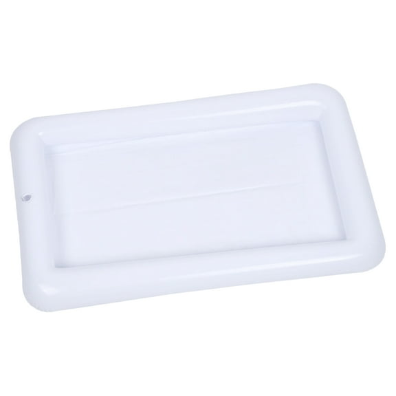 QIFULL 1Pc Portable Inflatable PVC Ice Bucket White Foldable Cooler for Summer Party