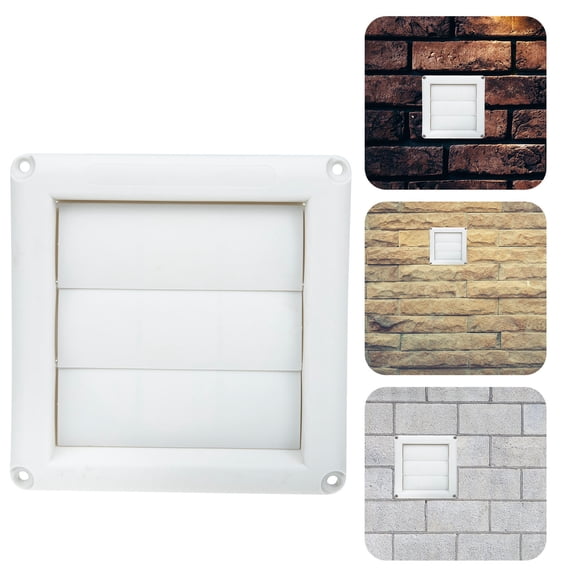 QIFULL White Louvered Vent Cover Made of Plastic Easy Install Weather Resistant for Outdoor Dryer Vent