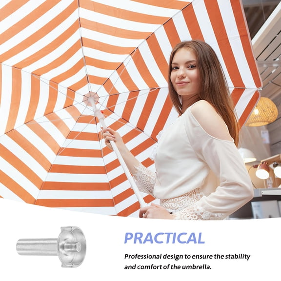 QIFULL Plated Silver Metal Patio Umbrella Crank Shaft Replacement Rod Durable Handrail Fixing Part for Garden Use