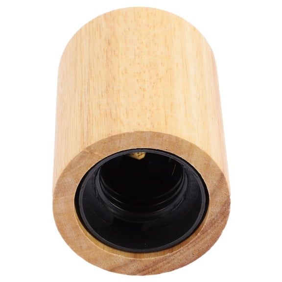 QIFULL Creative Wood Lamp Base Ivory Wooden and Plastic Light Socket Adapter for Indoor Lighting 1Set