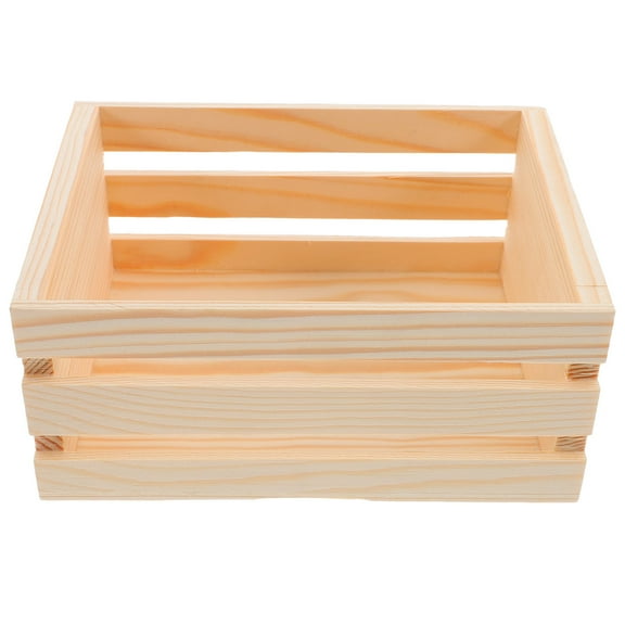 QIFULL small wood crate Wooden Storage Box Wood Storage General Users Home Office 1Pcs
