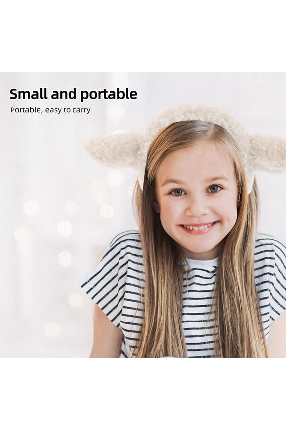 Plush Animal Ears Hairband in Beige Soft Lamb Ear Design for Cosplay and Casual Wear