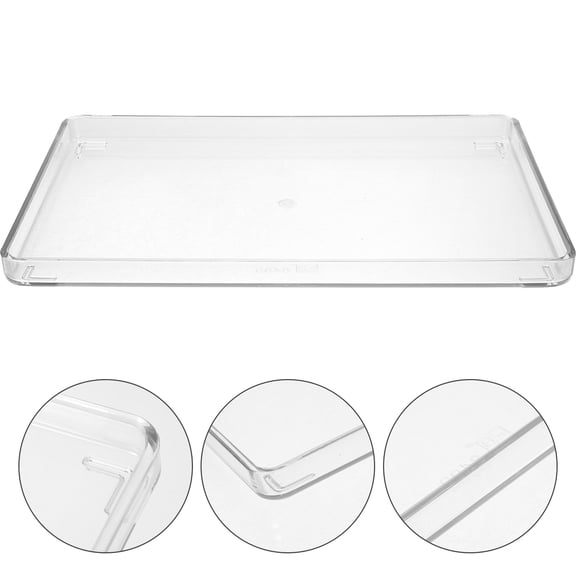 QIFULL Transparent Acrylic Vanity Tray Clear Storage Organizer for Home Hand Towels Jewelry and Accessories