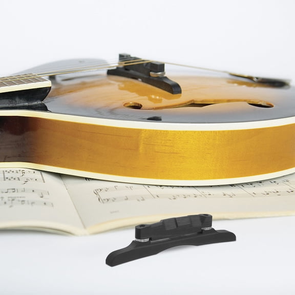 QIFULL Mandolin Bridge Replacement Black Wood Bridge Saddle for Precise Intonation and Rich Sound
