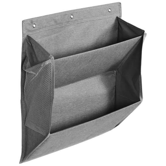 QIFULL Space Saving Grey Oxford Cloth Shoe Rack with Hooks for Garage and Rv Use
