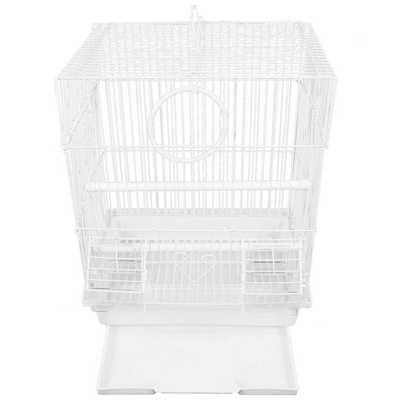 QIFULL 1Set Metal Wire Bird Cage Portable Carrier with Breathable Design