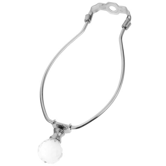 QIFULL 1Set Alloy and Glass Lamp Repair Kit Silver Finish with Lamp Shade Holder and Finials for Home