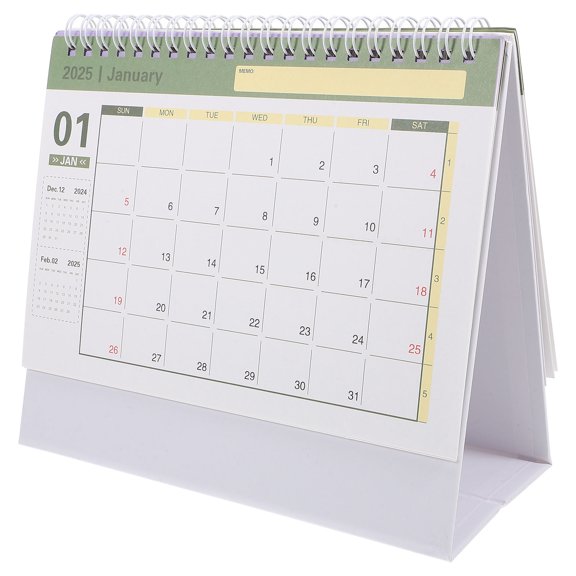 Siliaire 1Set Office Calendar White Paper Modern Stand-Up Design for Desk Decoration Daily Use