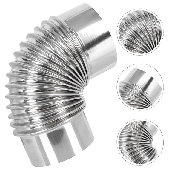 QIFULL Metal 90 Degree Stove Pipe Chimney Elbow Stainless Steel Flue Extension for Stove