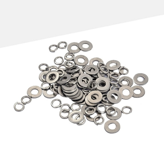 QIFULL 200Pcs Guitar Nuts and Washers Steel for Acoustic & Classical Guitar Parts and Repair Kit