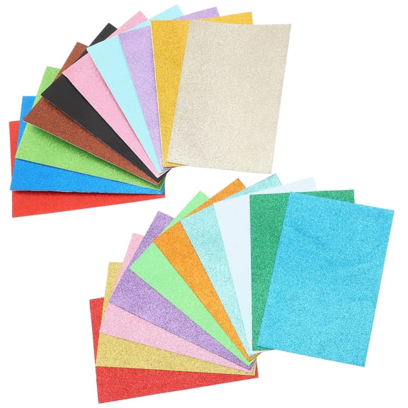 QIFULL 20Pcs A4 Glitter Cardstock Paper Sheets Assorted Colors for DIY Crafts and Decorations