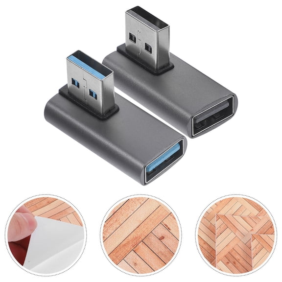 QIFULL 2Pcs USB 90 Degree Male to Female Adapter USB Type C Connector with Fast Transfer Speed