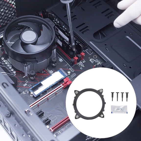 QIFULL 2Pcs CPU Cooler Heatsink Stand Black ABS Heat Sink Cooling Fan Mounting Bracket