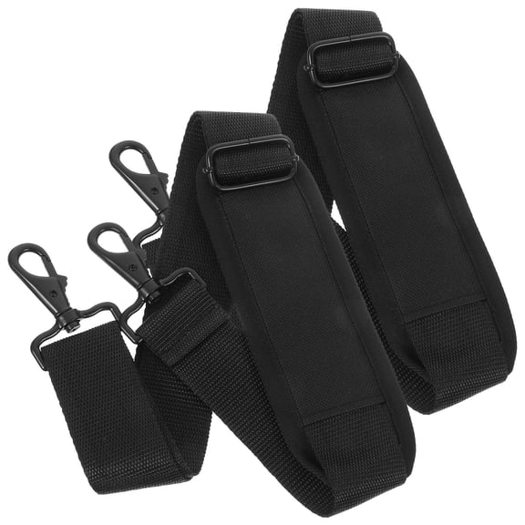 QIFULL 2Pcs Durable Black Instrument Case Straps Adjustable Shoulder Replacement Belts