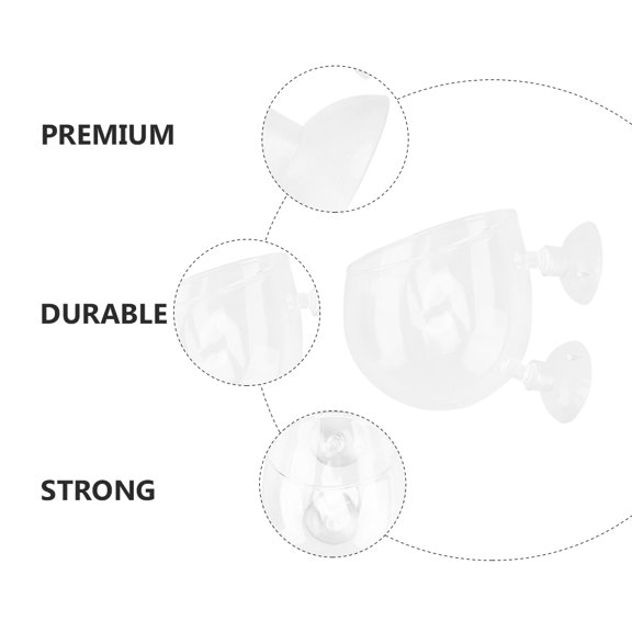 QIFULL 2pcs Transparent Glass Aquatic Plant Cup for Aquarium Use with Suction Cups and Permeable Holes