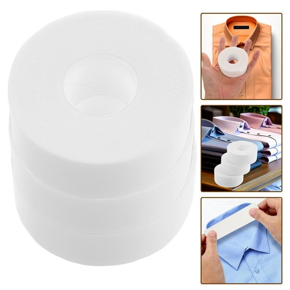Siliaire 3 Rolls Collar Protector for Shirts White Non-Woven Cloth Invisible Design Prevents Stains and Sweat