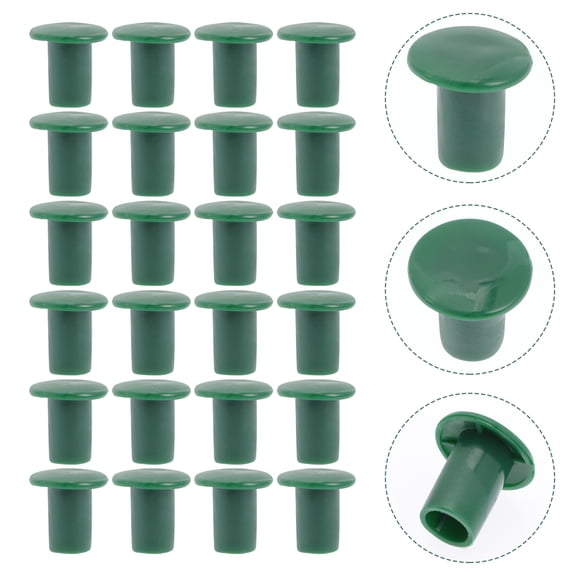 QIFULL 36Pcs Green Plastic Cane Topper Protectors for Garden Plant Support Rods