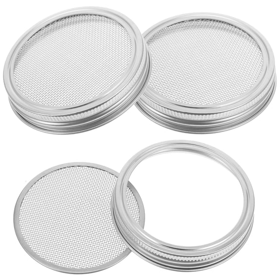 QIFULL 3Pcs Canning Jars with Lids Stainless Steel for Sprouting in Kitchen Environment