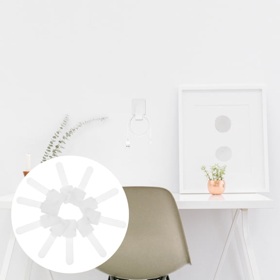 QIFULL 40pcs Cord Organizer Wraps Cable Keeper White Nylon for Wires Home Use