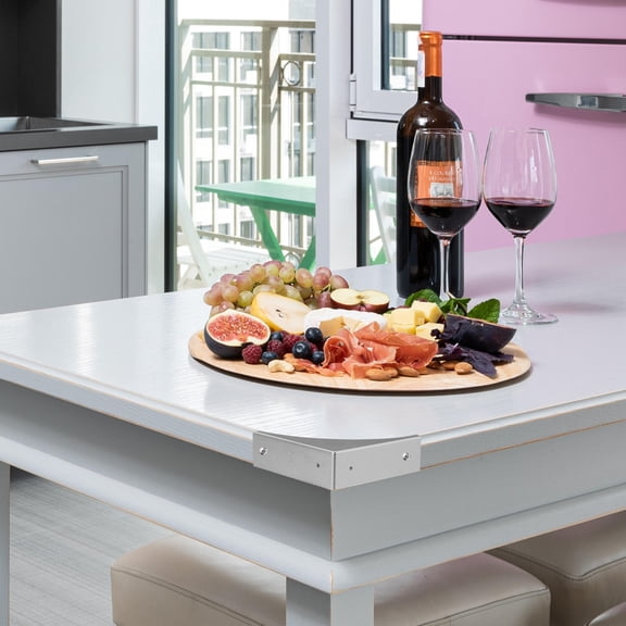 QIFULL 4Pcs Copper Furniture Corner Guard Decorative Brackets for Tables Desks Cabinets