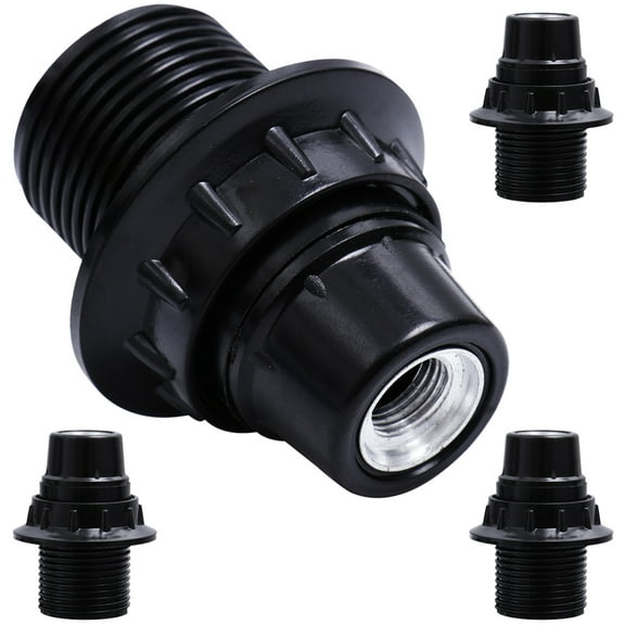 QIFULL 4Pcs E14 Light Bulb Socket Black Plastic Lamp Base Replacement for Home and Workshop