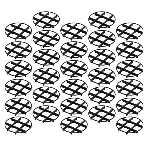 QIFULL 50Pcs Plant Risers for Inside Pots Black Plastic Pot Stand for Indoor Outdoor Planter Base with Drainage