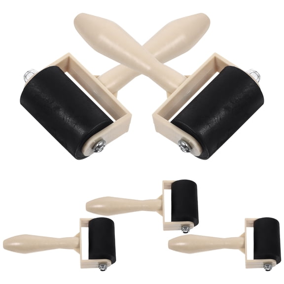 QIFULL 5Pcs Printmaking Glue Rollers Plastic Brayers Ideal for Painting Stamping and Ink Application
