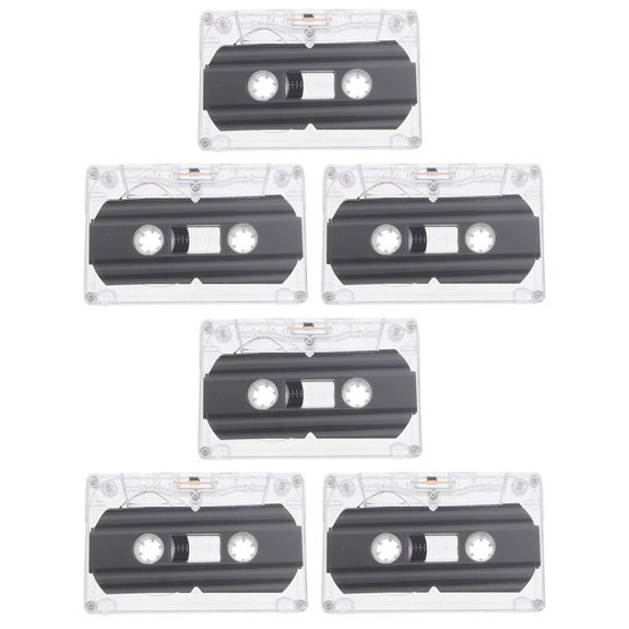 QIFULL 6Pcs Blank Audio Tapes Recordable 30 Minute Cassette Tapes for Party and Celebration Use