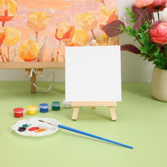 QIFULL 6 Sets Watercolor Canvas Painting Supplies Multi Rectangular Fabric For Beginners Personal Use Back to School