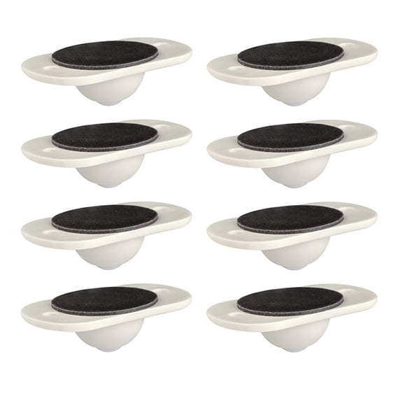 QIFULL 8Pcs Sticky Storage Box Caster White Silent Rolling with Strong Bearing Capacity for Home Use