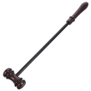 QIFULL Dark Brown Wooden Gavel Comfortable Grip Lawyer Auction Hammer