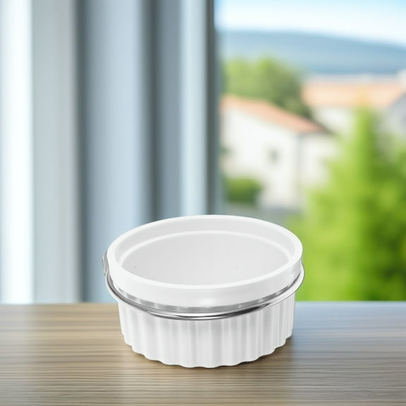 QIFULL Secure Attaching Bird Feeding Bowl White ABS Cage Feeder Dish for Parakeets and Small Birds