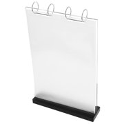 QIFULL Black Acrylic Double Sided Flip Menu Display Stand Tabletop Sign Holder for Cafes and Tea Shops