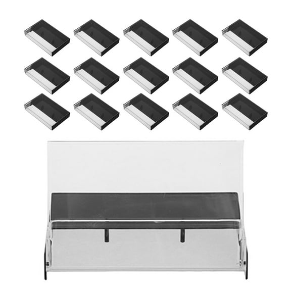 QIFULL 20Pcs Black Retro Cassette Tape Storage Box Vintage Plastic Organizer for Home